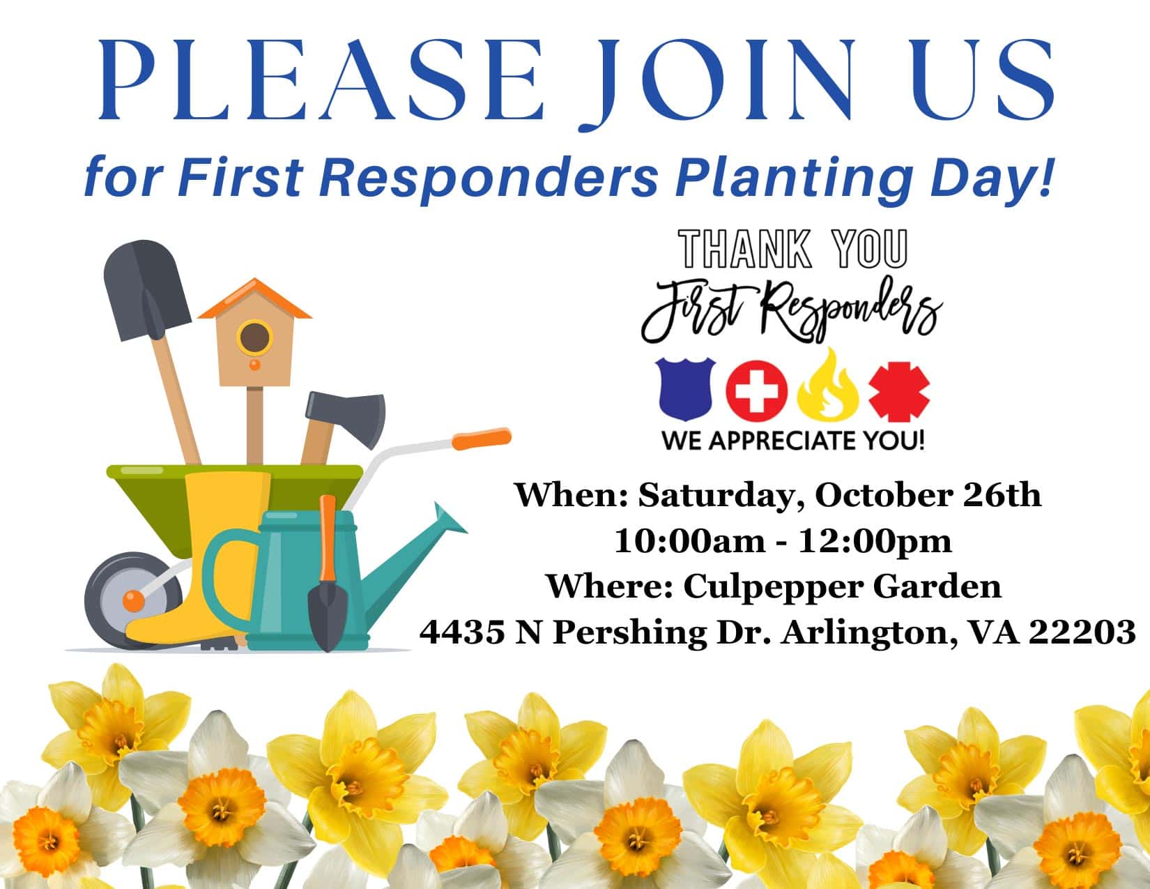 First Responders Planting Day Save the Date Card